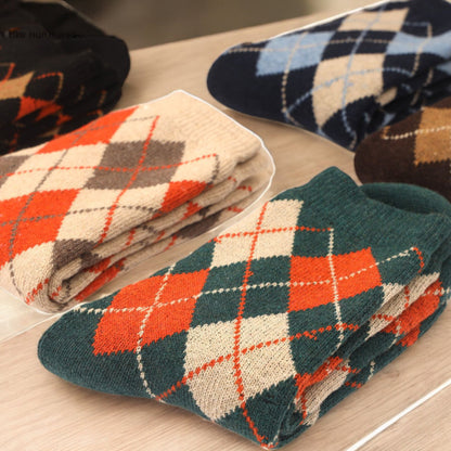 Alilang Women's 5-Pack Assorted Patterned Thick Knit Socks with Plaid and Holiday Prints