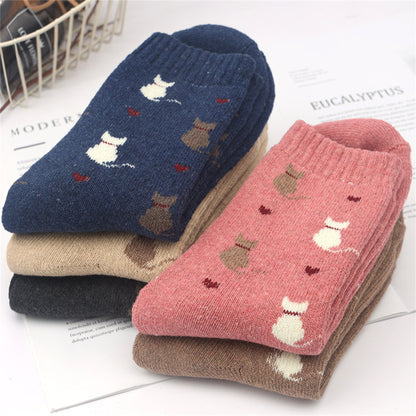 Alilang Women's 5-Pack Assorted Patterned Thick Knit Socks with Plaid and Holiday Prints