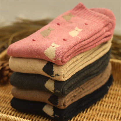 Alilang Women's 5-Pack Assorted Patterned Thick Knit Socks with Plaid and Holiday Prints
