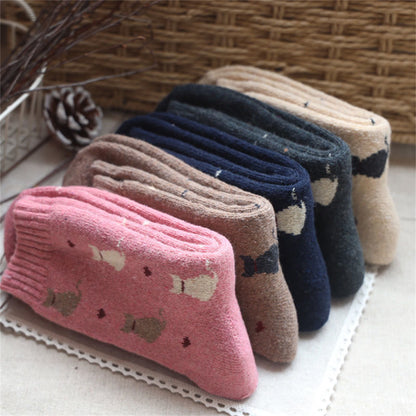 Alilang Women's 5-Pack Assorted Patterned Thick Knit Socks with Plaid and Holiday Prints