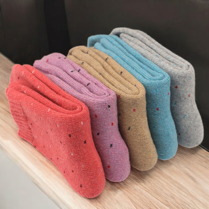 Alilang Women's 5-Pack Assorted Patterned Thick Knit Socks with Plaid and Holiday Prints