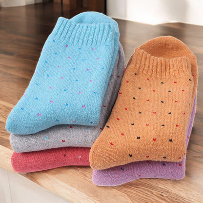 Alilang Women's 5-Pack Assorted Patterned Thick Knit Socks with Plaid and Holiday Prints