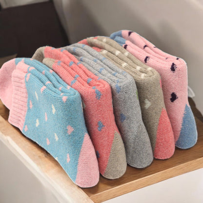 Alilang Women's 5-Pack Assorted Patterned Thick Knit Socks with Plaid and Holiday Prints