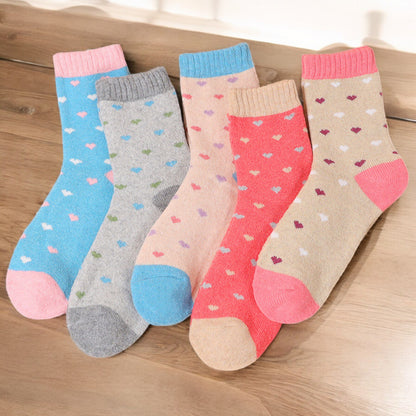 Alilang Women's 5-Pack Assorted Patterned Thick Knit Socks with Plaid and Holiday Prints