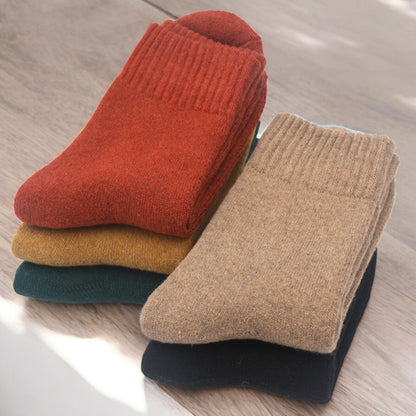 Alilang Women's 5-Pack Assorted Patterned Thick Knit Socks with Plaid and Holiday Prints