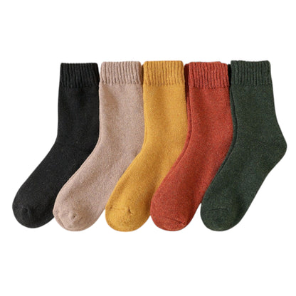 Alilang Women's 5-Pack Assorted Patterned Thick Knit Socks with Plaid and Holiday Prints