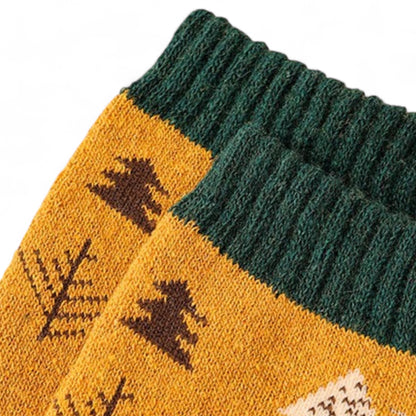 Alilang Women's 5-Pack Assorted Patterned Thick Knit Socks with Plaid and Holiday Prints