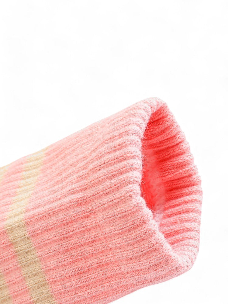 Women's 3-Pack Non-Slip Athletic Crew Socks with Striped Detail and Cushioned Support