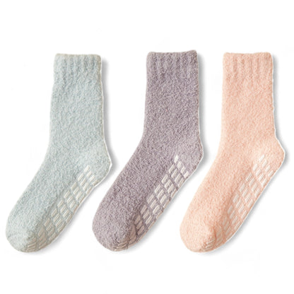 Alilang Women's 3-Pack Anti-Slip Fuzzy Grip Socks for Cozy Indoor Comfort