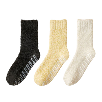 Alilang Women's 3-Pack Anti-Slip Fuzzy Grip Socks for Cozy Indoor Comfort