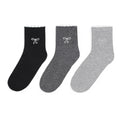 Women's 3-Pack Soft Knit Ankle Socks with Scalloped Trim and Embroidered Bow Detail