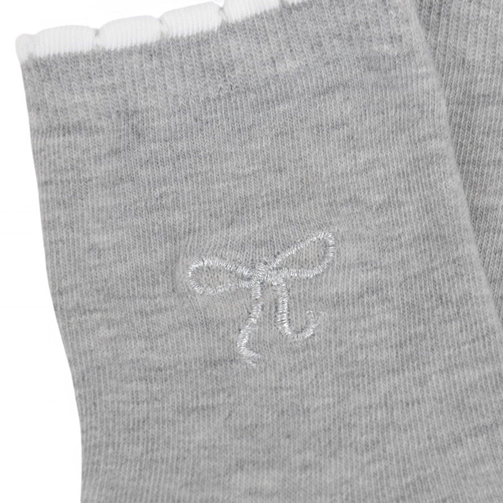 Women's 3-Pack Soft Knit Ankle Socks with Scalloped Trim and Embroidered Bow Detail