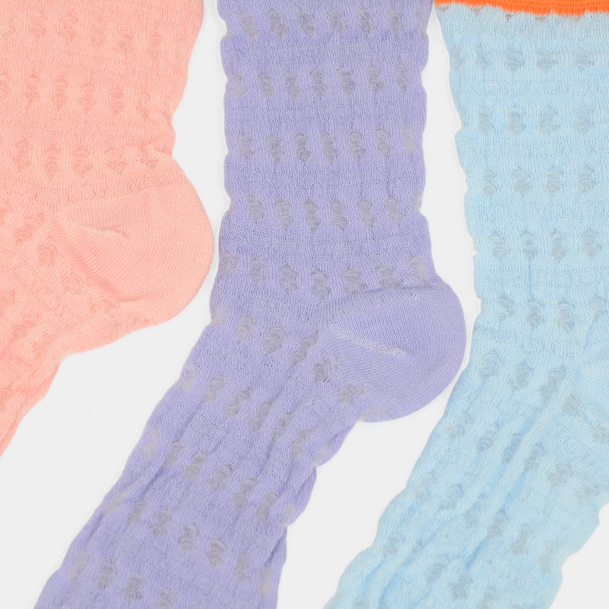 Anna-Kaci Women's Textured Knit Crew Socks with Color Block Cuffs and Toe Accents