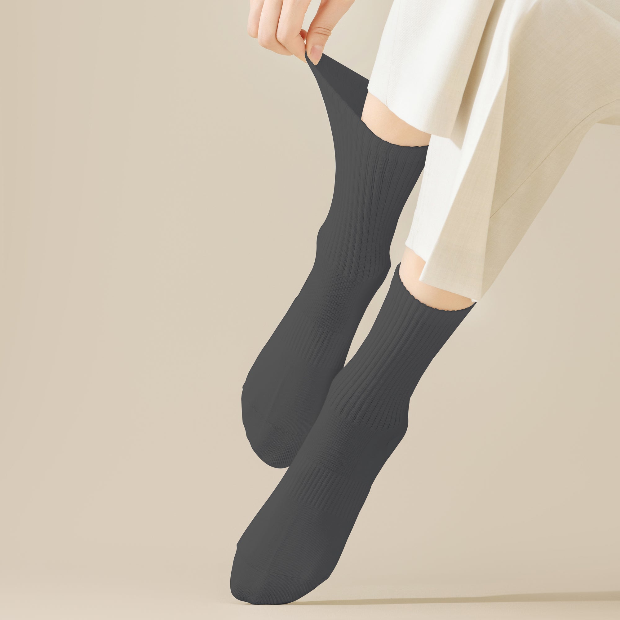 Anna-Kaci Women's Four seasons Dopamine Style Socks Solid Color for Stability and Comfort 2Pairs- One Size Fits Most,