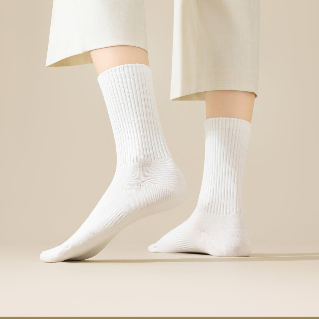Anna-Kaci Women's Four seasons Dopamine Style Socks Solid Color for Stability and Comfort 2Pairs- One Size Fits Most,