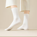 Anna-Kaci Women's Four seasons Dopamine Style Socks Solid Color for Stability and Comfort 2Pairs- One Size Fits Most,