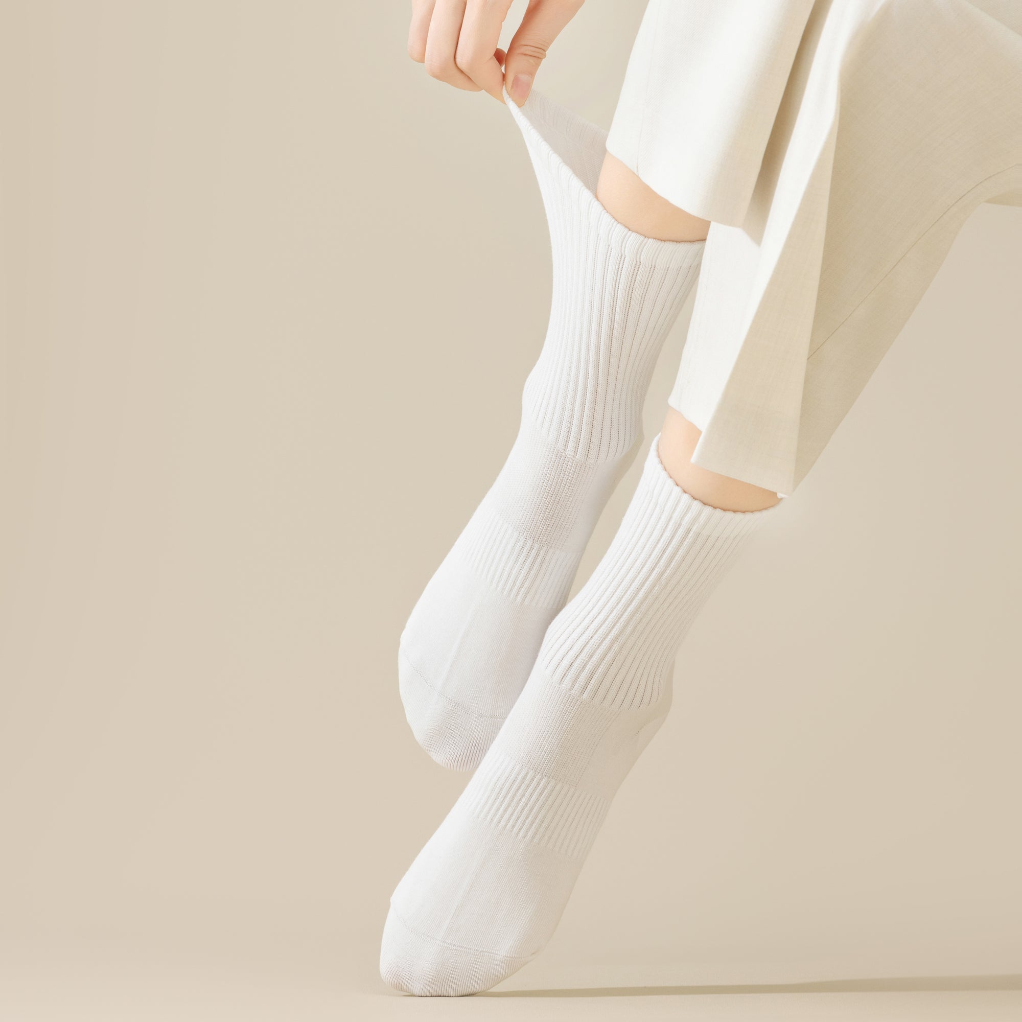 Anna-Kaci Women's Four seasons Dopamine Style Socks Solid Color for Stability and Comfort 2Pairs- One Size Fits Most,