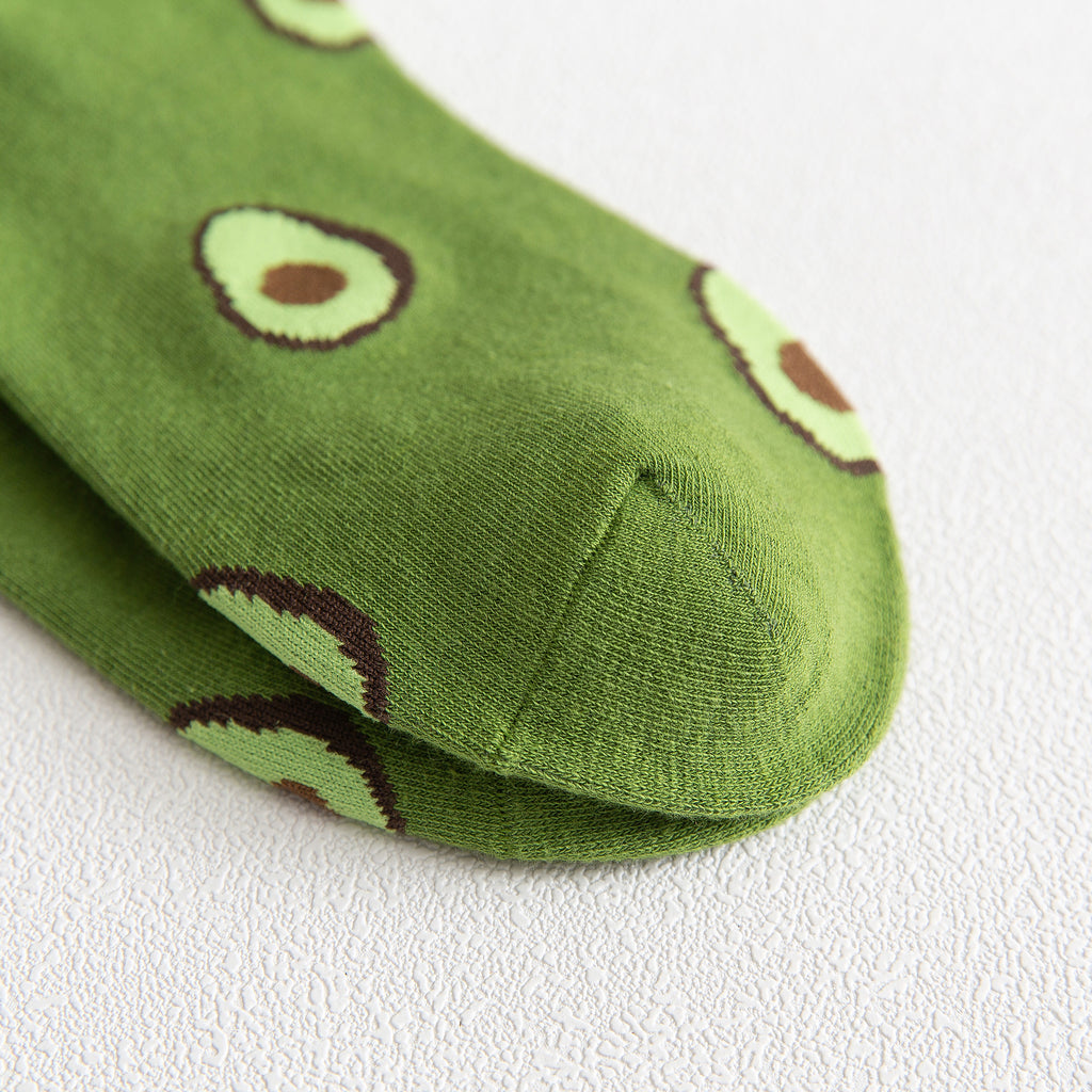 Anna-Kaci Women's Avocado Ankle Socks Non Slip Cotton for Casual Stability and Comfort 2 Pairs - One Size Fits Most