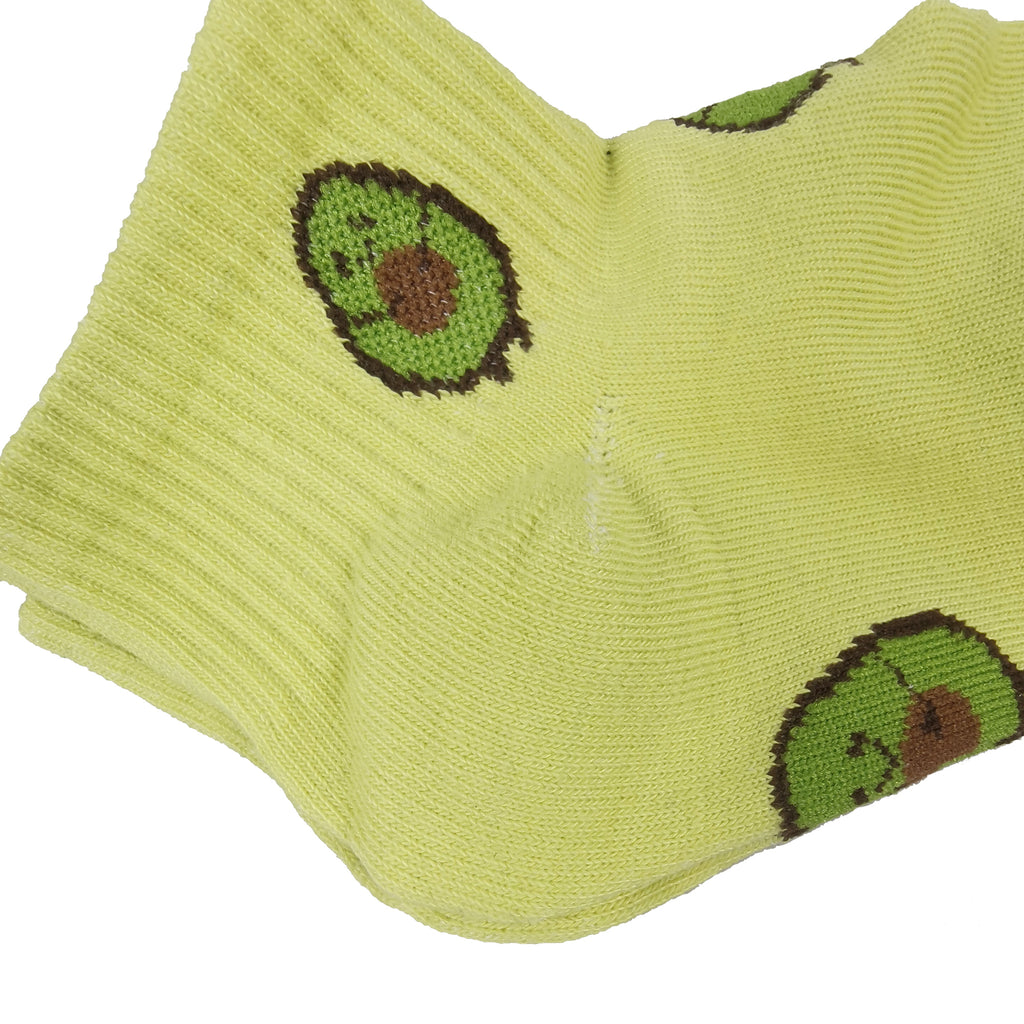 Anna-Kaci Women's Avocado Ankle Socks Non Slip Cotton for Casual Stability and Comfort 2 Pairs - One Size Fits Most