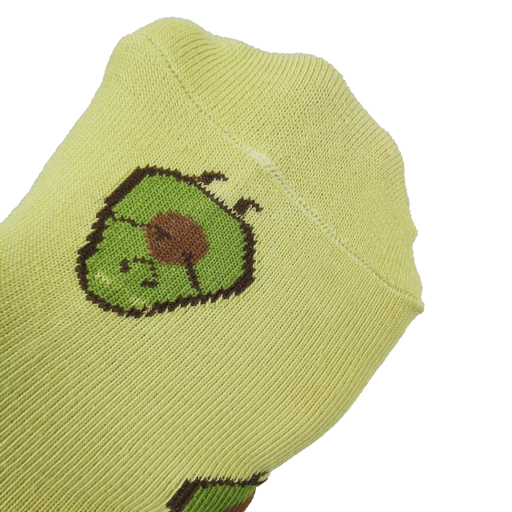 Anna-Kaci Women's Avocado Ankle Socks Non Slip Cotton for Casual Stability and Comfort 2 Pairs - One Size Fits Most