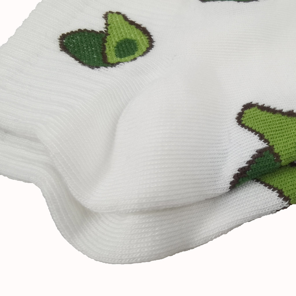 Anna-Kaci Women's Avocado Ankle Socks Non Slip Cotton for Casual Stability and Comfort 2 Pairs - One Size Fits Most