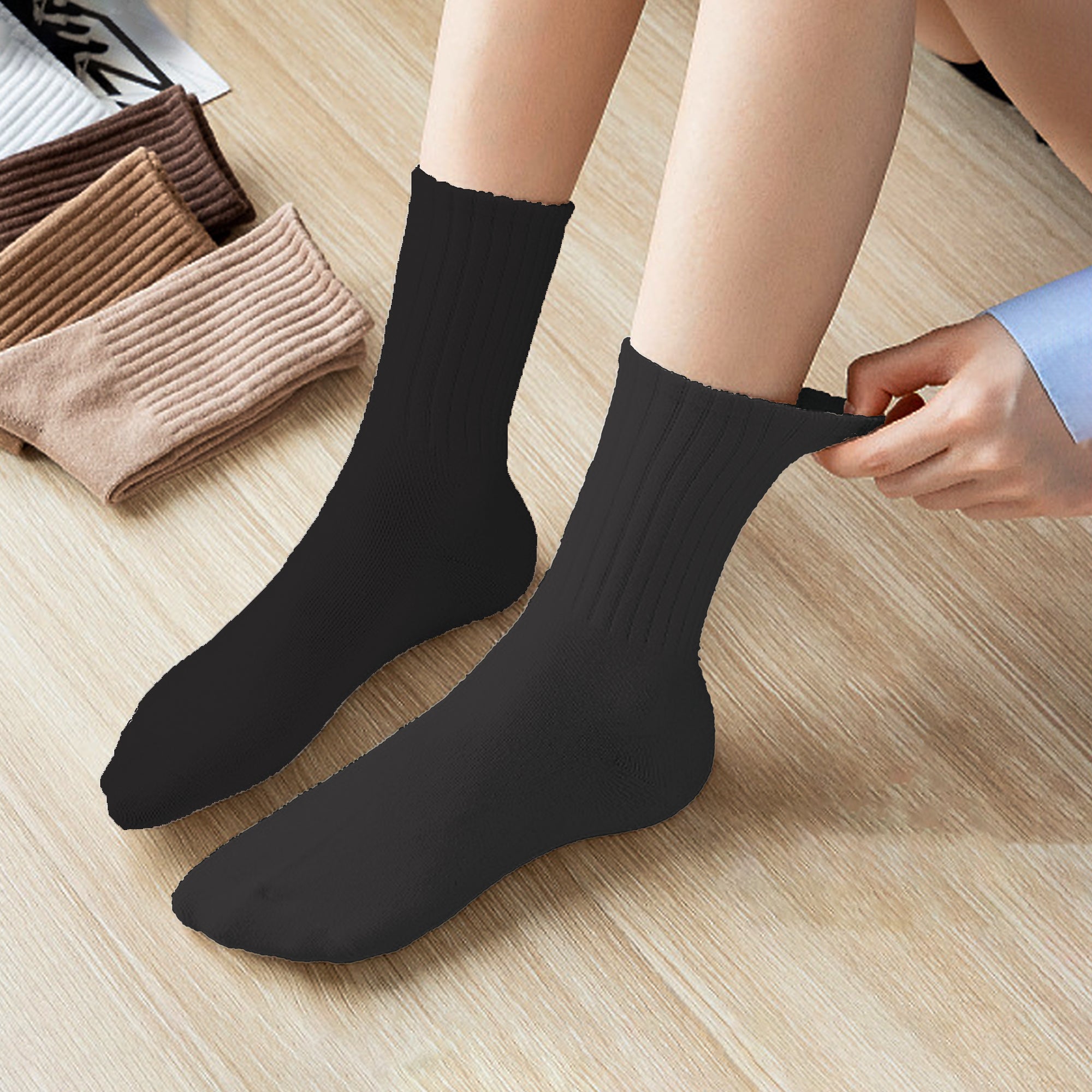 Anna-Kaci Women's Solid Low Cut Socks Non Slip Cotton for Casual Stability and Comfort 2 Pairs - One Size Fits Most