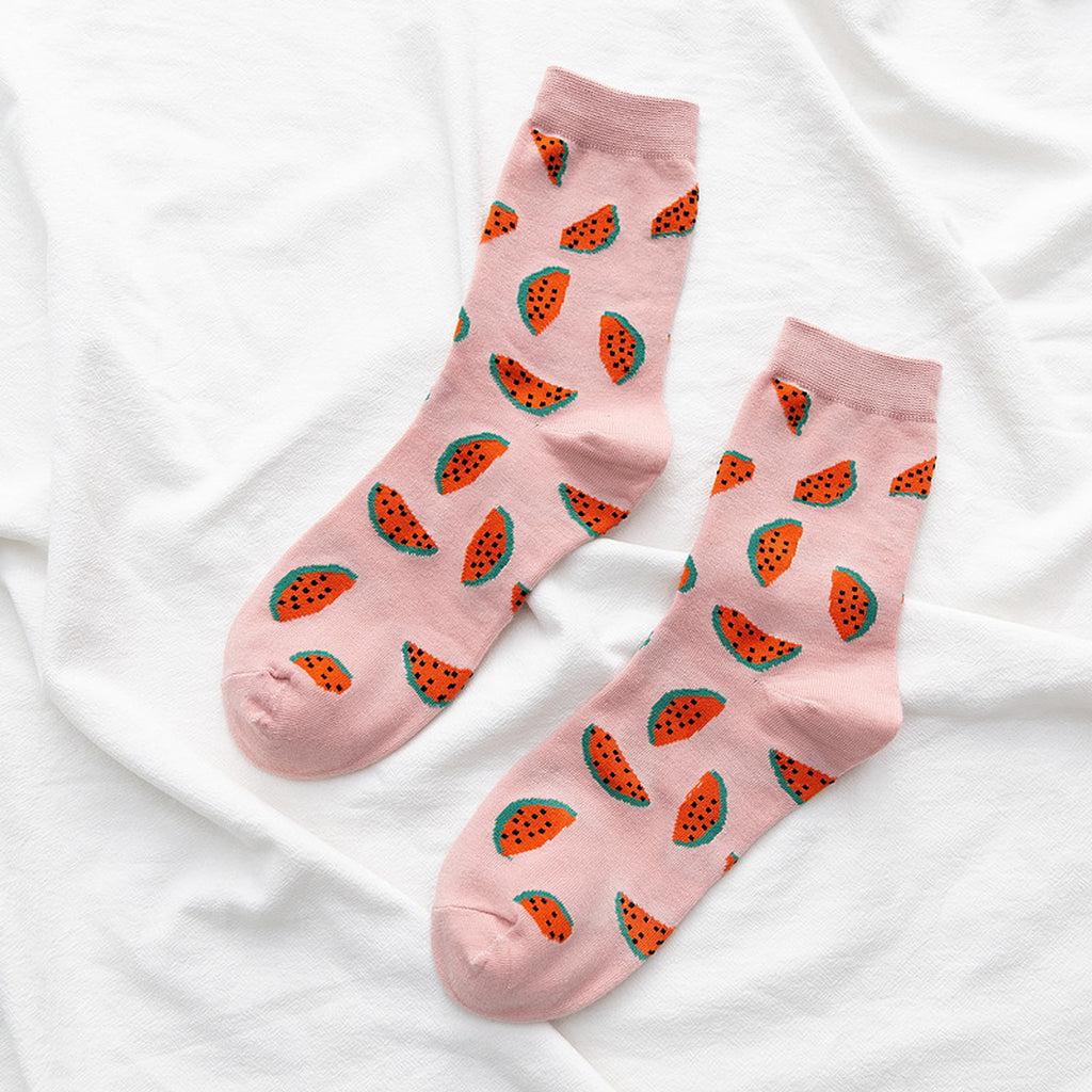 Anna-Kaci Women's Colorful Fruit Low Cut Socks Non Slip Cotton for Casual Stability and Comfort 2 Pairs - One Size Fits Most