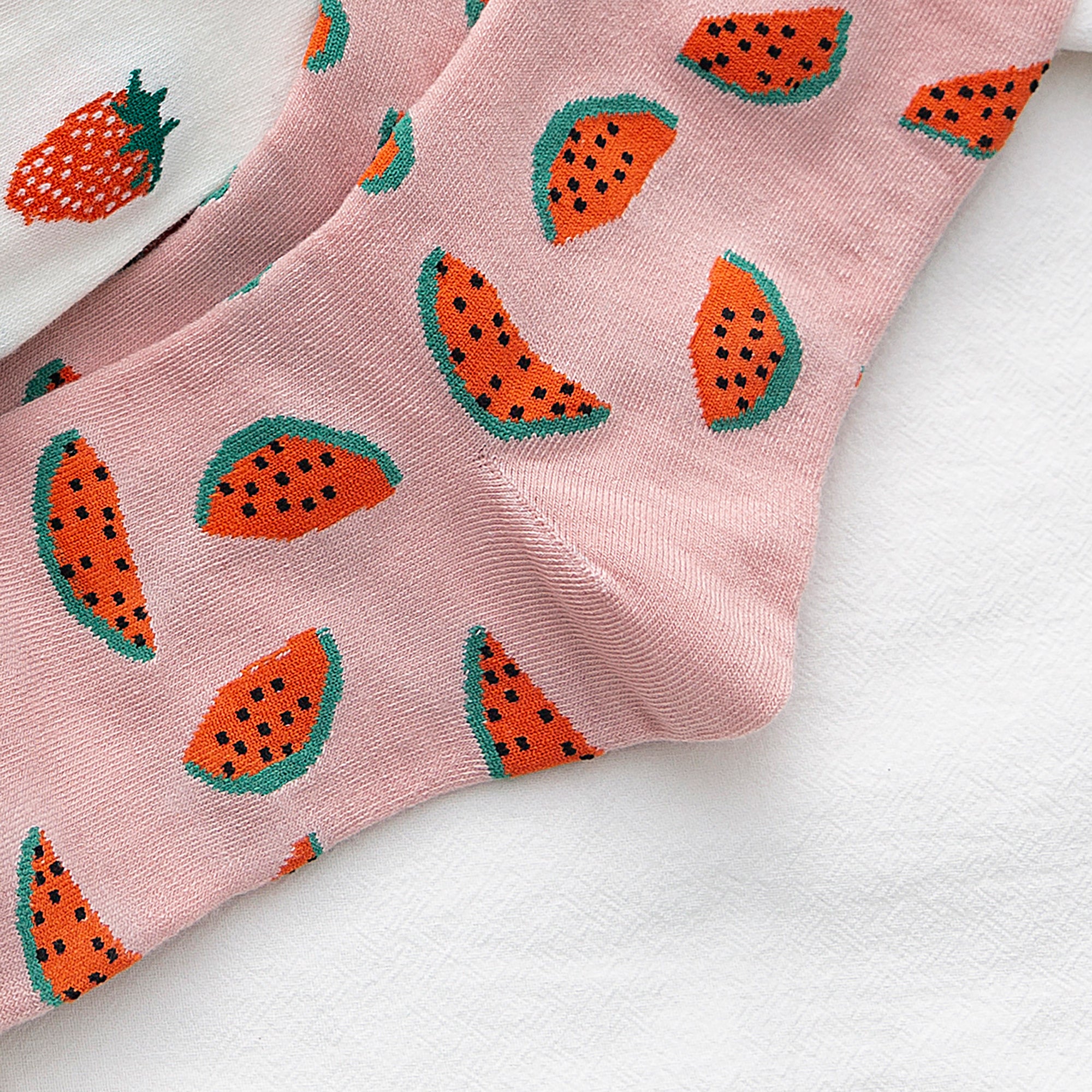 Anna-Kaci Women's Colorful Fruit Low Cut Socks Non Slip Cotton for Casual Stability and Comfort 2 Pairs - One Size Fits Most