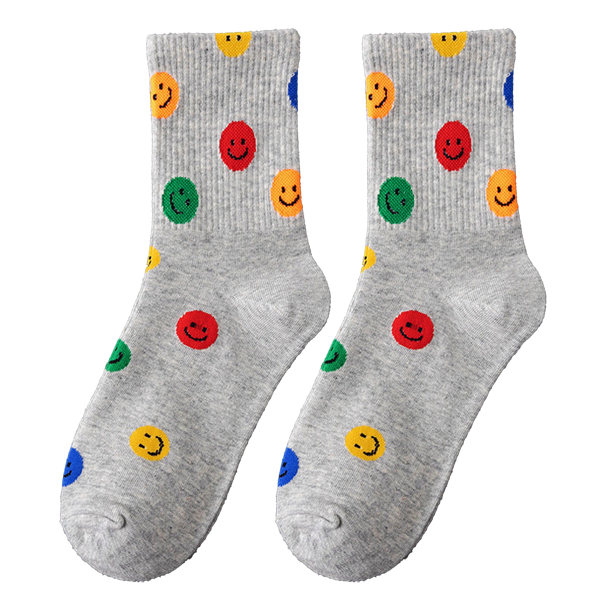 Anna-Kaci Women's Smile Face Low Cut Socks Non Slip Cotton for Casual Stability and Comfort 2 Pairs - One Size Fits Most