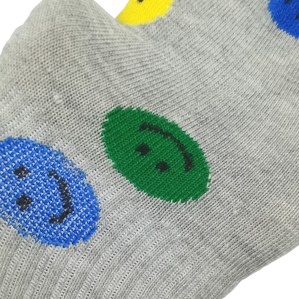 Anna-Kaci Women's Smile Face Low Cut Socks Non Slip Cotton for Casual Stability and Comfort 2 Pairs - One Size Fits Most