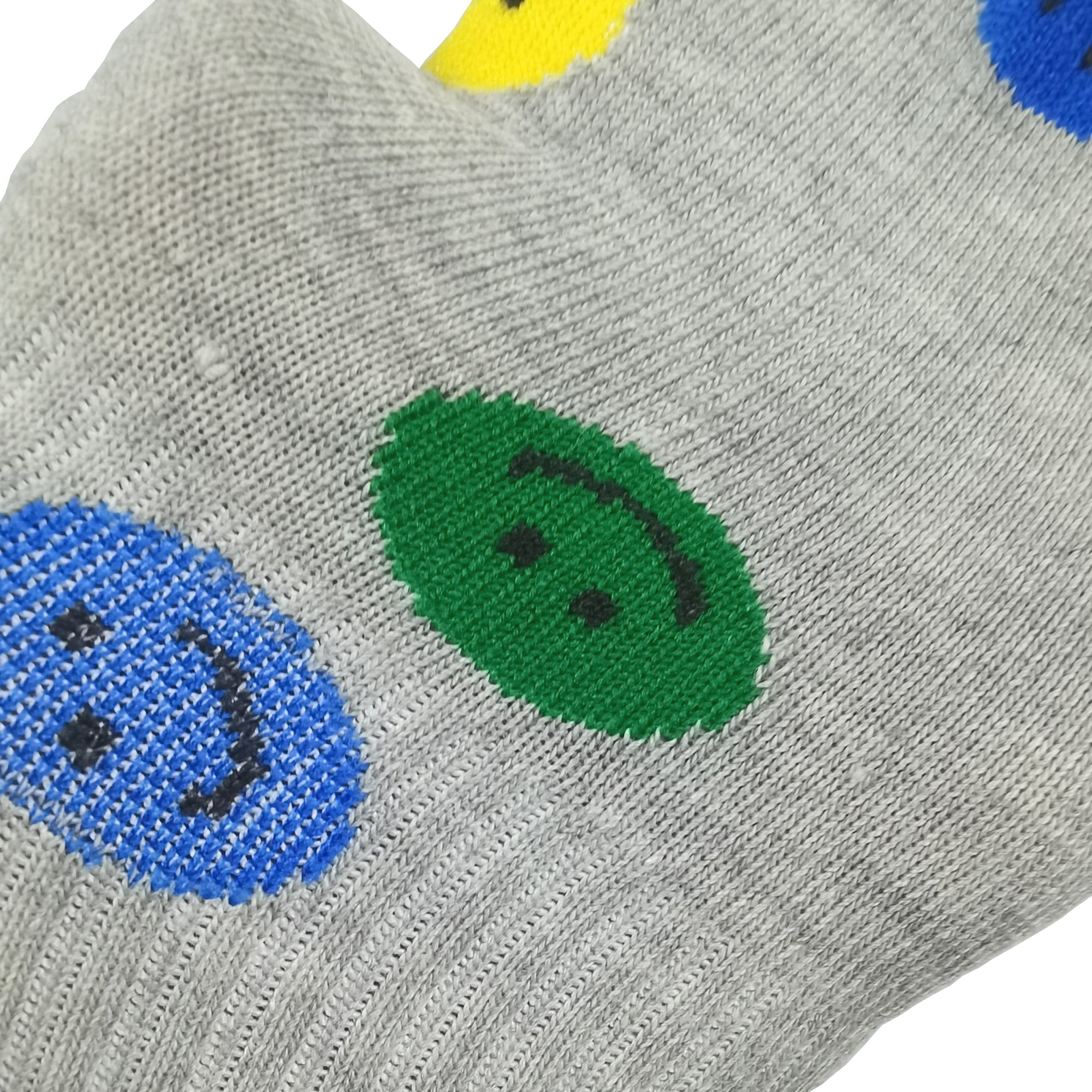 Anna-Kaci Women's Smile Face Low Cut Socks Non Slip Cotton for Casual Stability and Comfort 2 Pairs - One Size Fits Most