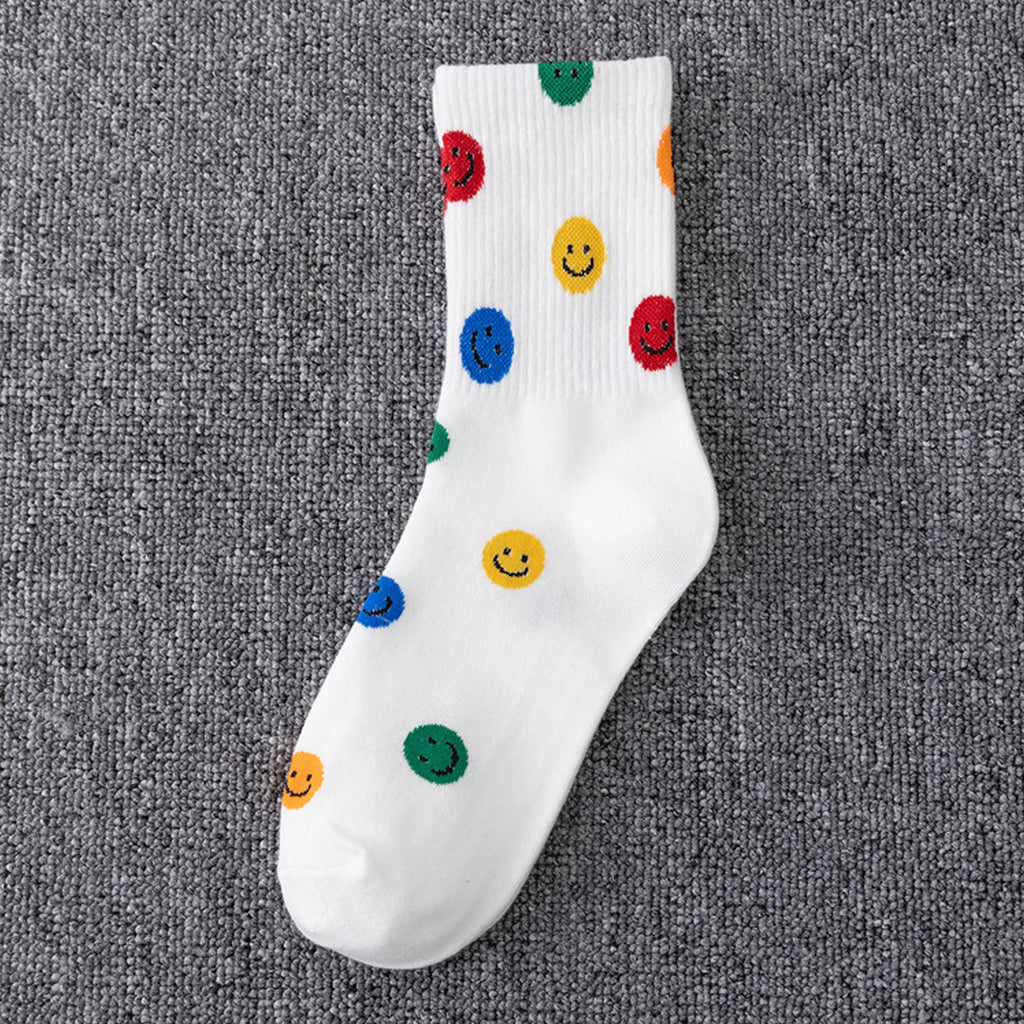 Anna-Kaci Women's Smile Face Low Cut Socks Non Slip Cotton for Casual Stability and Comfort 2 Pairs - One Size Fits Most