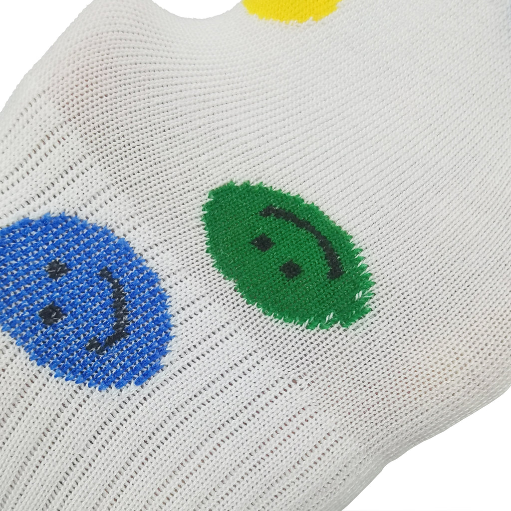 Anna-Kaci Women's Smile Face Low Cut Socks Non Slip Cotton for Casual Stability and Comfort 2 Pairs - One Size Fits Most
