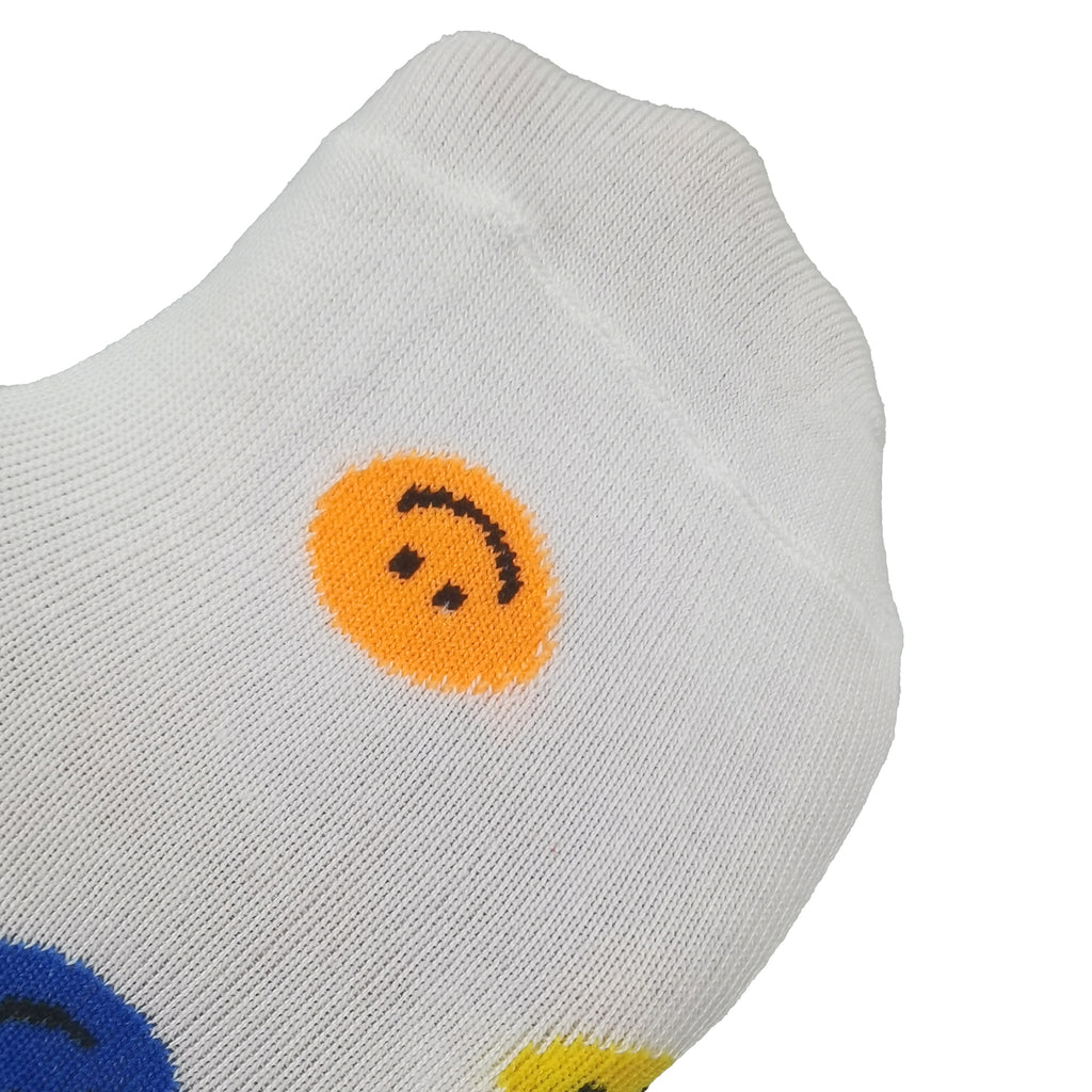 Anna-Kaci Women's Smile Face Low Cut Socks Non Slip Cotton for Casual Stability and Comfort 2 Pairs - One Size Fits Most