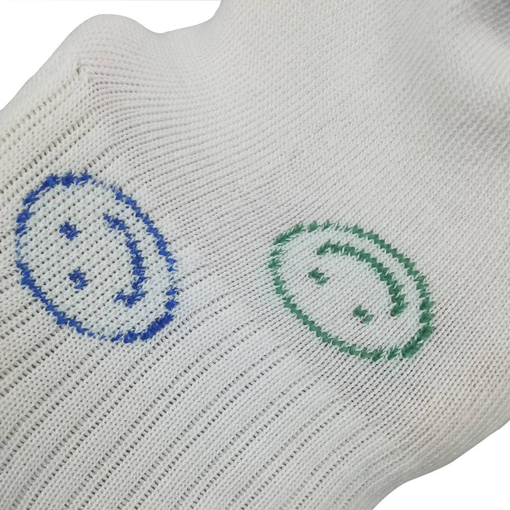 Anna-Kaci Women's Smile Face Low Cut Socks Non Slip Cotton for Casual Stability and Comfort 2 Pairs - One Size Fits Most