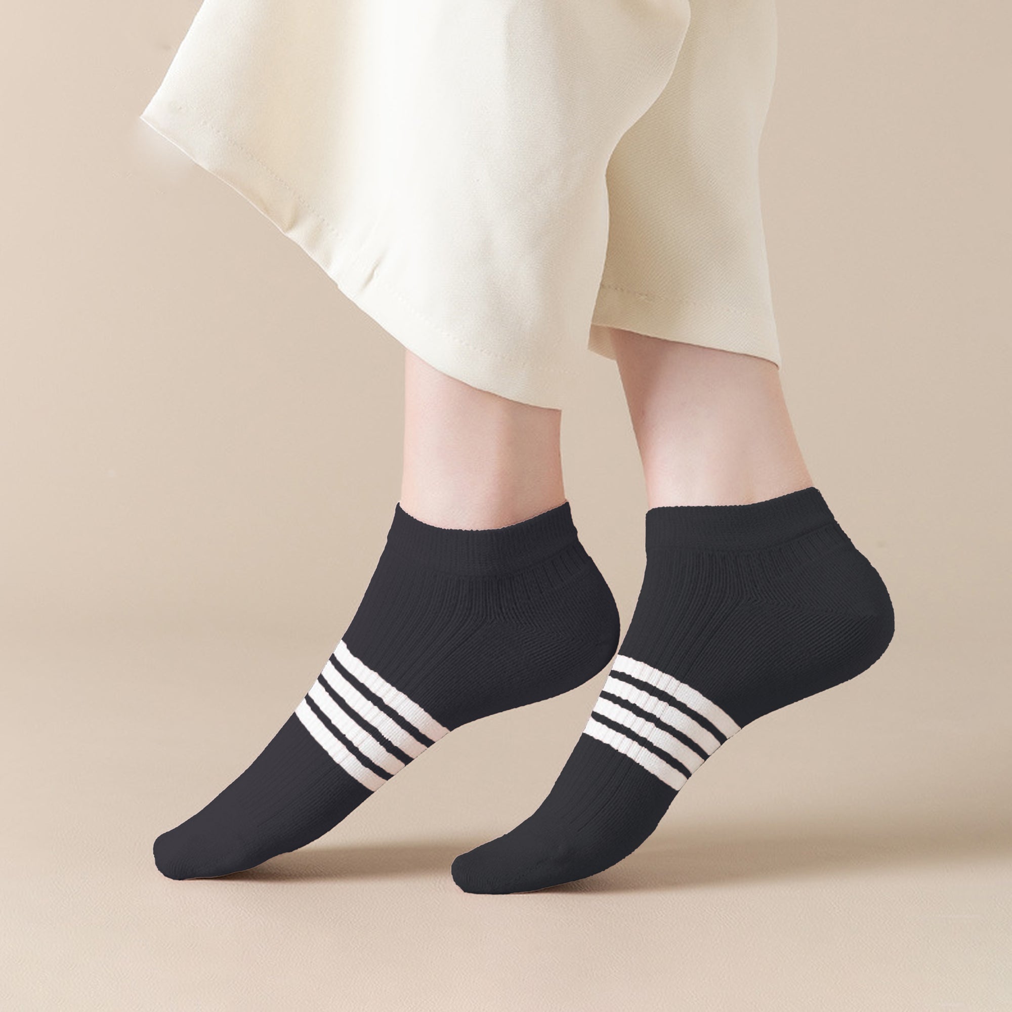 Anna-Kaci Women's Ankle Socks Wicking Non Slip Cotton for Casual Stability and Comfort 2 Pairs - One Size Fits Most