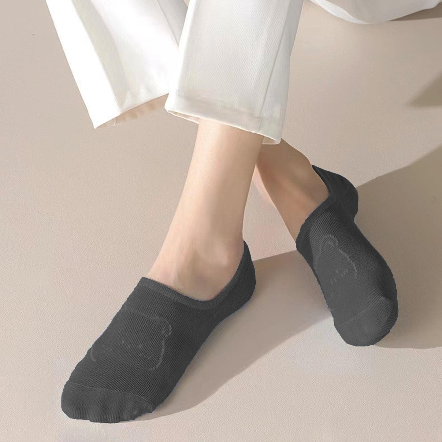 Anna-Kaci Women's Non-slip No Show Socks 6pk Invisible Liner Adorable Bear