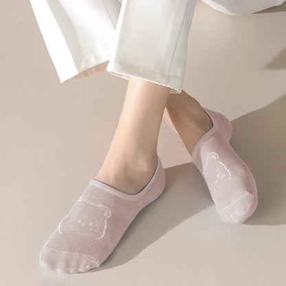 Anna-Kaci Women's Non-slip No Show Socks 6pk Invisible Liner Adorable Bear