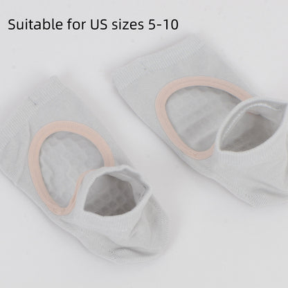 Anna-Kaci Women's Open Toe Yoga Socks with Anti-Slip Grip Sole Breathable Fabric for Barre and Pilates 2-Pack