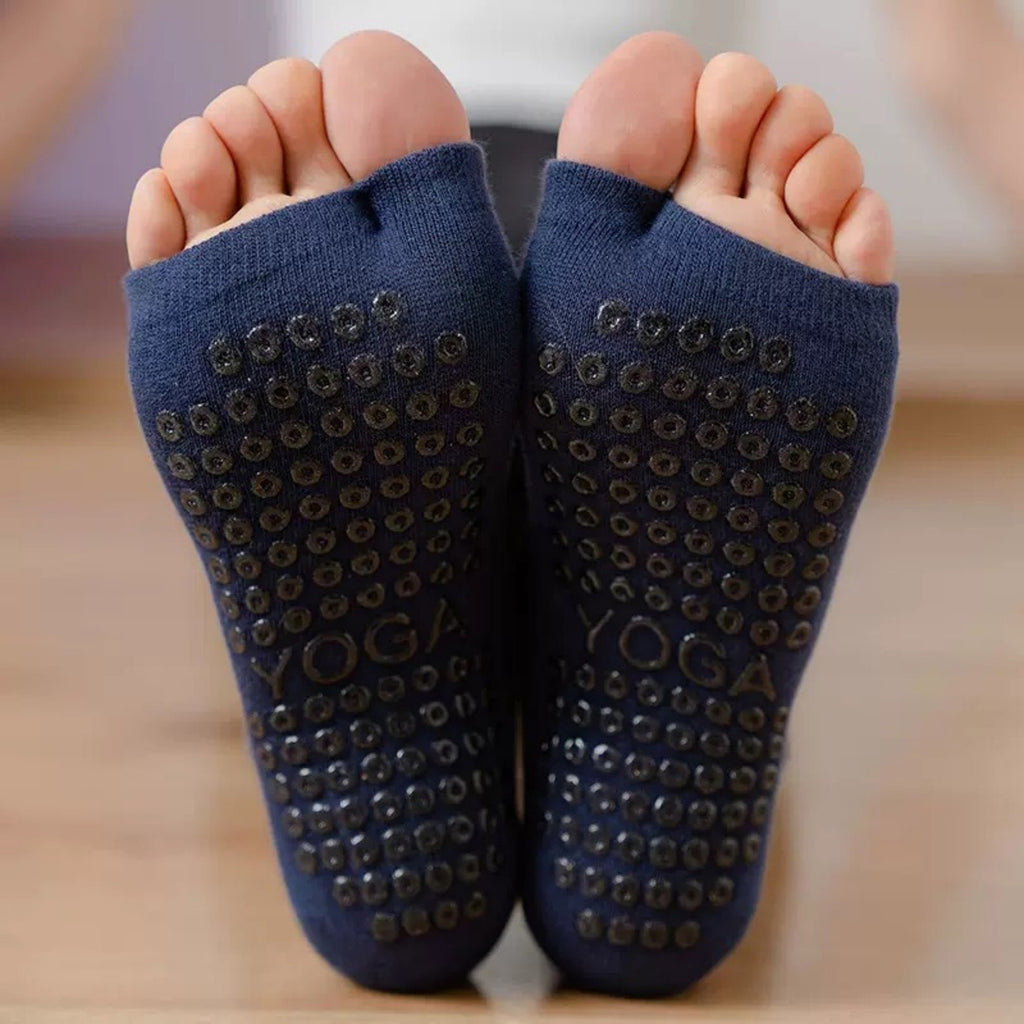 Anna-Kaci Women's Open Toe Yoga Socks with Anti-Slip Grip Sole Breathable Fabric for Barre and Pilates 2-Pack