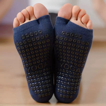 Anna-Kaci Women's Open Toe Yoga Socks with Anti-Slip Grip Sole Breathable Fabric for Barre and Pilates 2-Pack