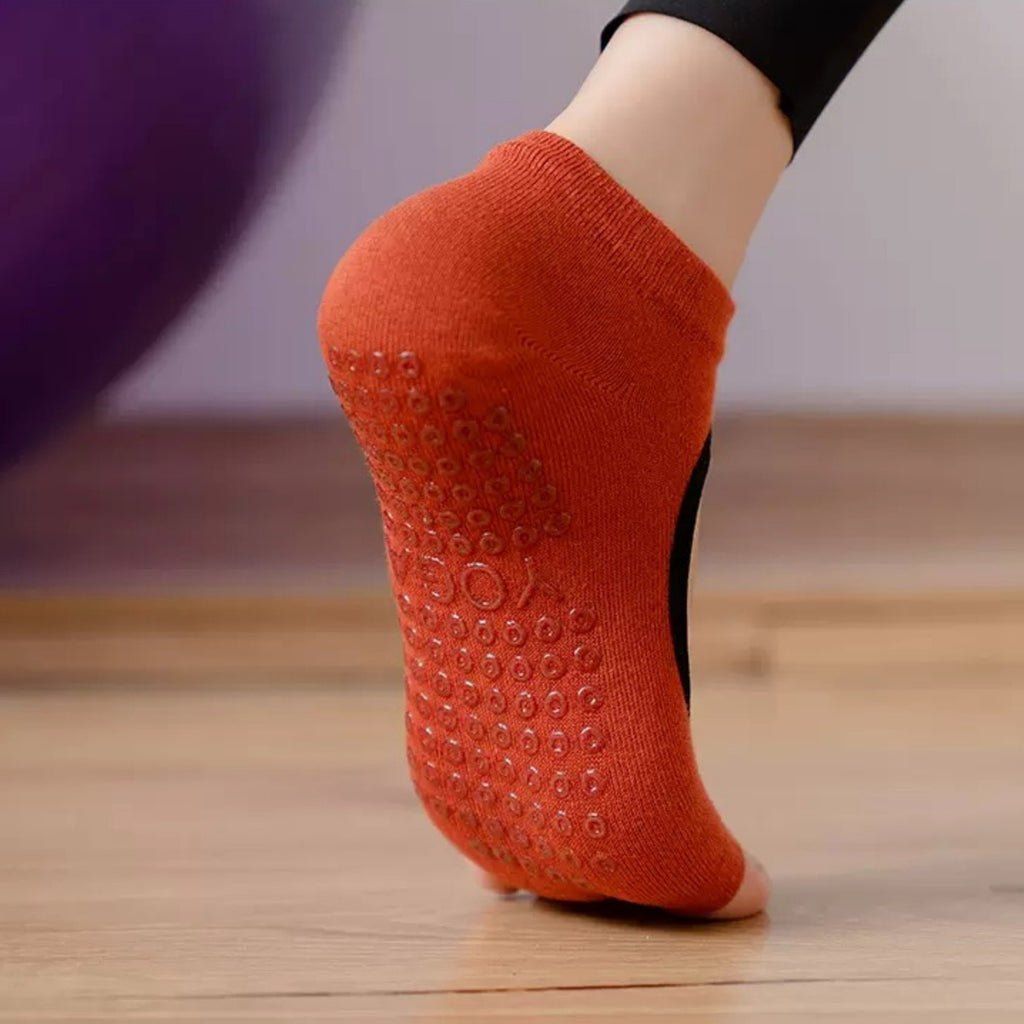 Anna-Kaci Women's Open Toe Yoga Socks with Anti-Slip Grip Sole Breathable Fabric for Barre and Pilates 2-Pack
