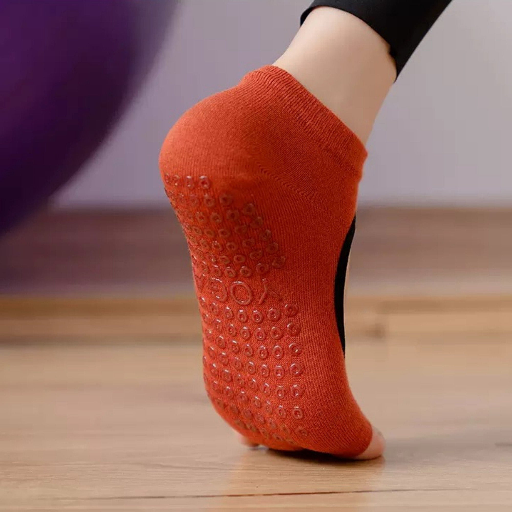 Anna-Kaci Women's Open Toe Yoga Socks with Anti-Slip Grip Sole Breathable Fabric for Barre and Pilates 2-Pack