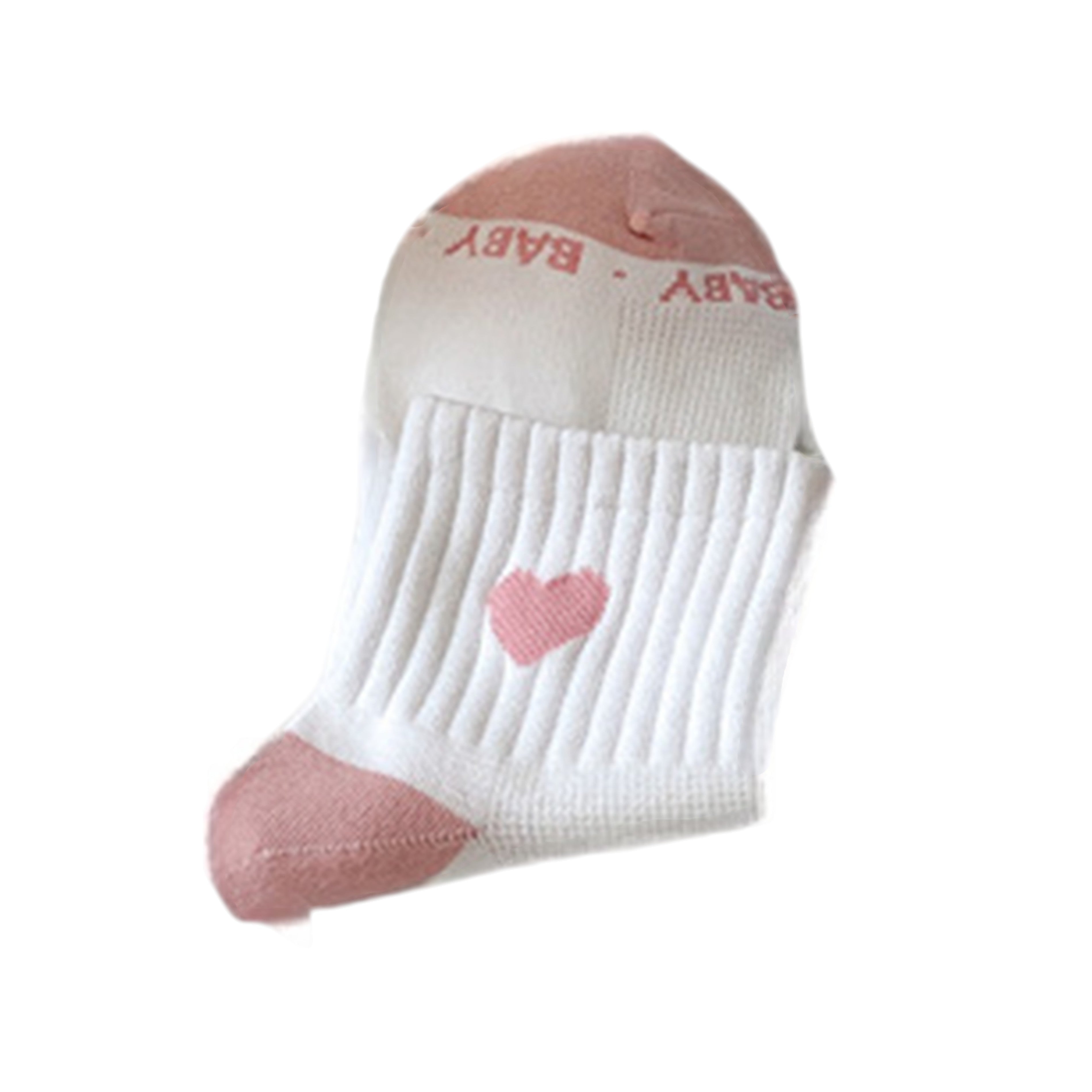 Anna-Kaci Women's Ribbed Ankle Socks with Contrast Toe and Heart Detail for Everyday Casual Wear