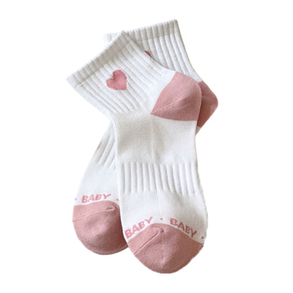 Anna-Kaci Women's Ribbed Ankle Socks with Contrast Toe and Heart Detail for Everyday Casual Wear