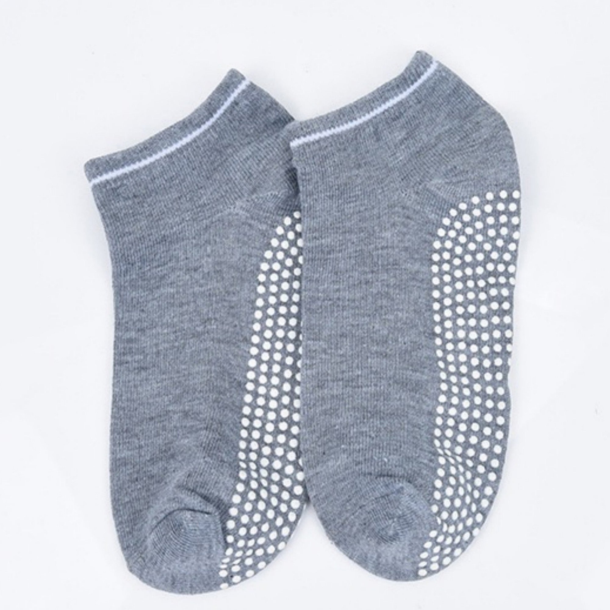 Anna-Kaci Women's 5-Pack Ankle Grip Socks with Non-Slip Soles for Everyday Indoor Comfort