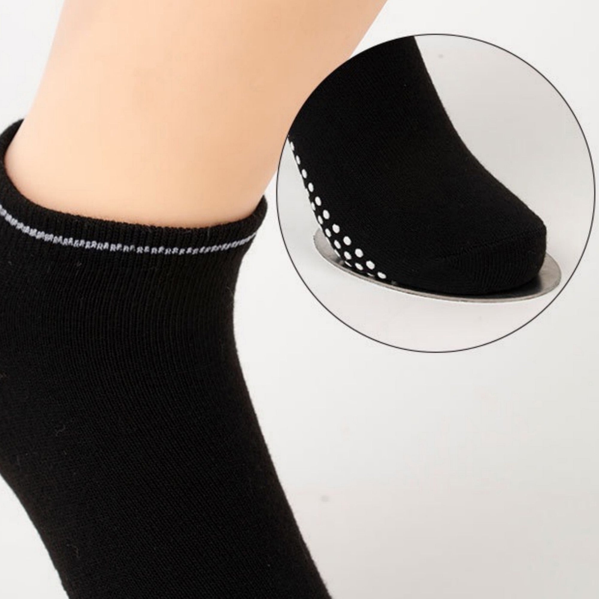 Anna-Kaci Women's 5-Pack Ankle Grip Socks with Non-Slip Soles for Everyday Indoor Comfort