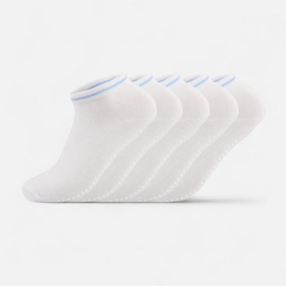 Anna-Kaci Women's 5-Pack Ankle Grip Socks with Non-Slip Soles for Everyday Indoor Comfort
