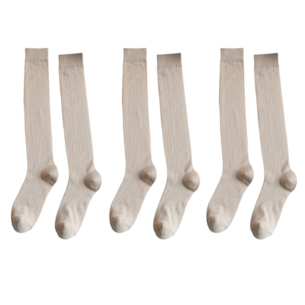Anna-Kaci Women's 3-Pack Knee-High Ribbed Socks with Soft Stretch Knit Fabric and Lightweight Everyday Comfort