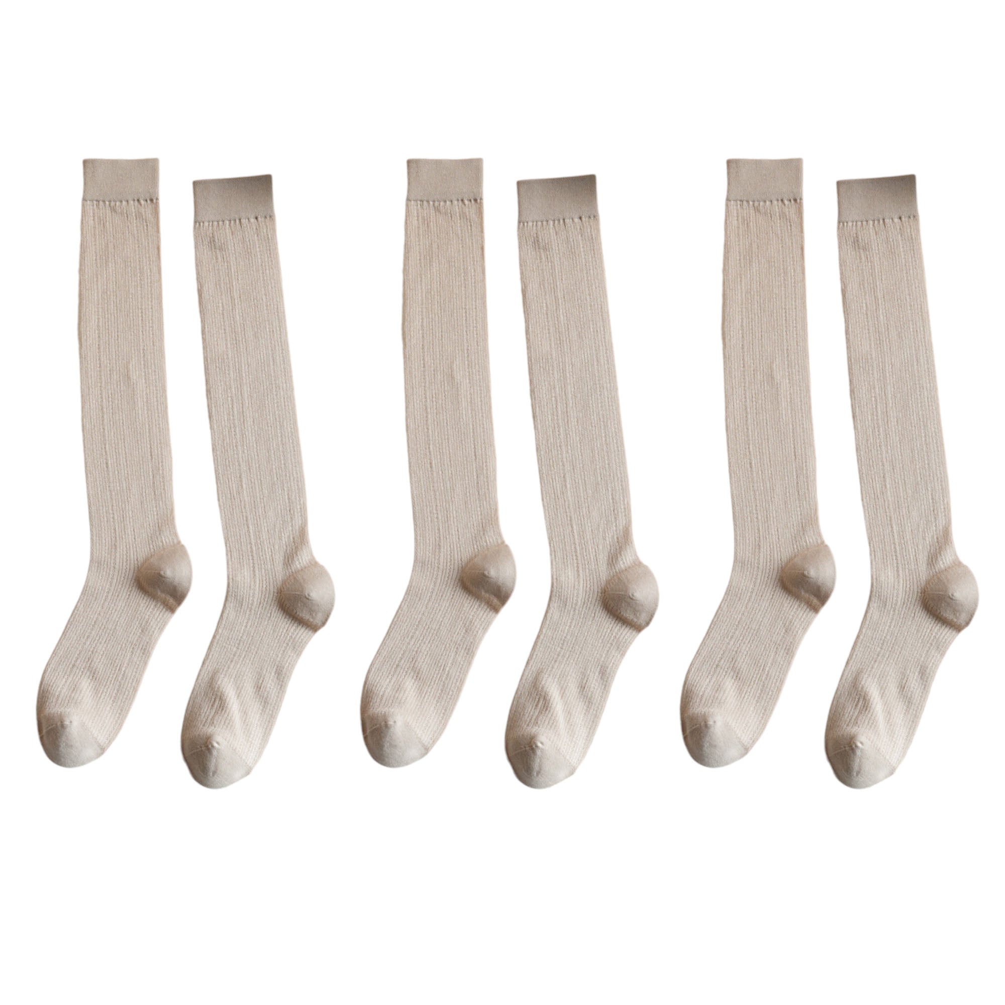 Anna-Kaci Women's 3-Pack Knee-High Ribbed Socks with Soft Stretch Knit Fabric and Lightweight Everyday Comfort